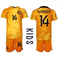 Nizozemska Davy Klaassen #14 Domaci Dres za djecu SP 2022 Kratak Rukav (+ Kratke hlače)